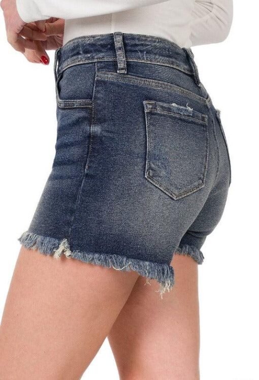 Dark Wash Denim Shorts - 4" Inseam - Womens Denim Shorts – Image 3