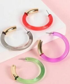 Disco Days Lucite Hoop Earrings Jewelry