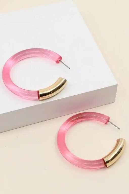 Disco Days Lucite Hoop Earrings Jewelry – Image 3