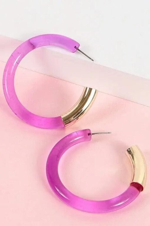 Disco Days Lucite Hoop Earrings Jewelry – Image 4
