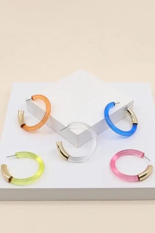 Disco Days Lucite Hoop Earrings Jewelry – Image 5