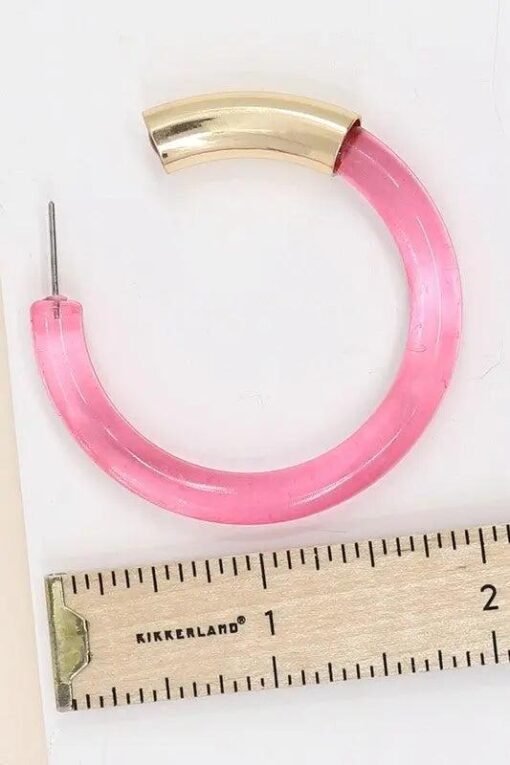 Disco Days Lucite Hoop Earrings Jewelry – Image 6