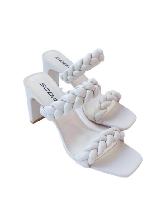 Double Braided Square Toe Block Heels | Women's Summer Heels – Image 5