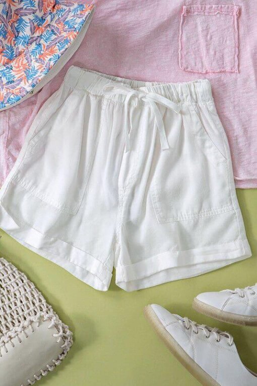 Drawstring Tencel Shorts | Women's Drawstring Shorts – Image 4