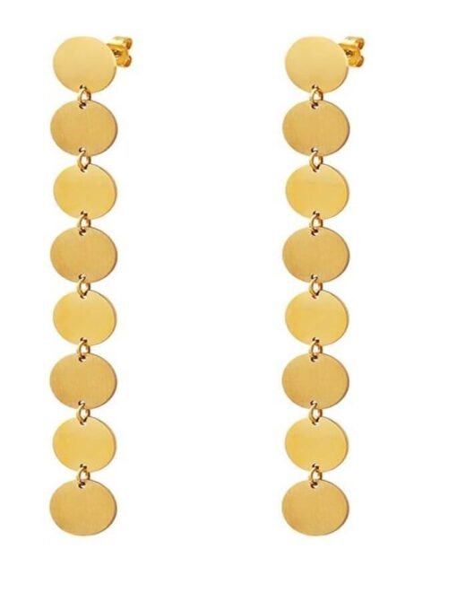 Elegant Disc Titanium Drop Earrings | Mature Women's Earrings – Image 5