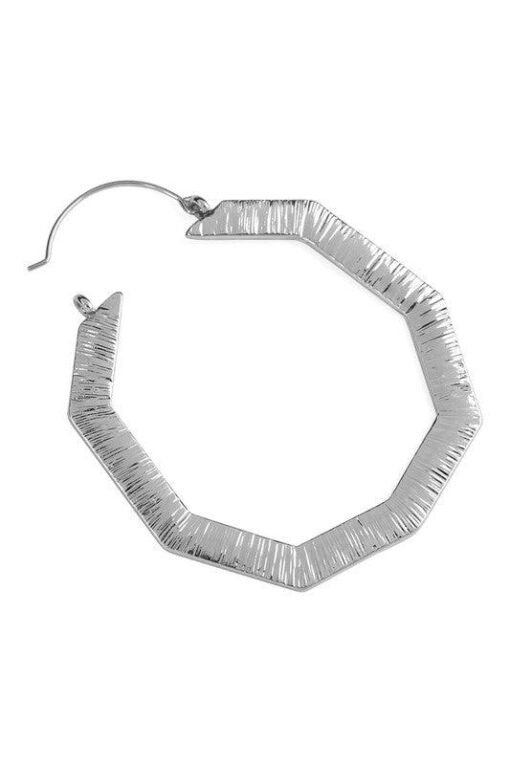 Embellished Octagon Hoop Earrings Jewelry – Image 6