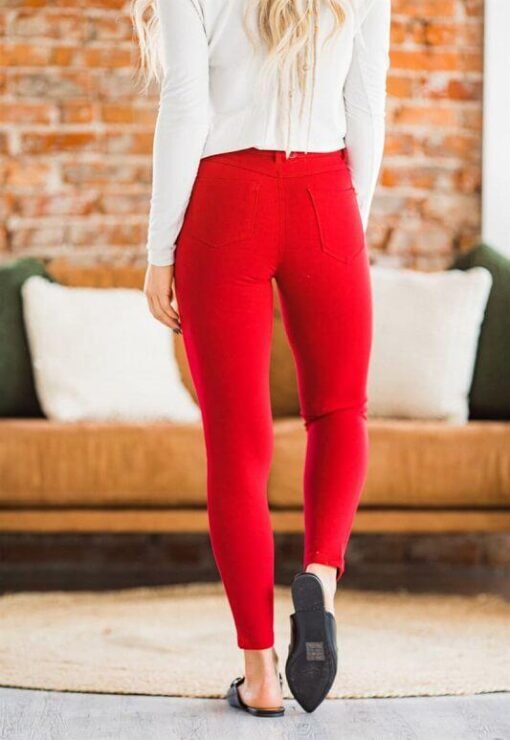 Endless Possibilities Jegging | Red Denim Jegging – Image 3