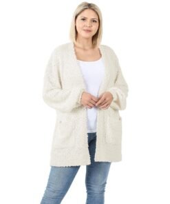 Everyday Open Front Popcorn Cardigan Outerwear