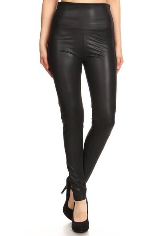 Faux Leather Liquid Leggings | High Waist Leggings – Image 4