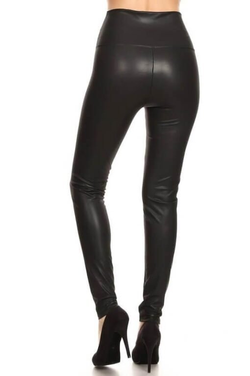 Faux Leather Liquid Leggings | High Waist Leggings – Image 5