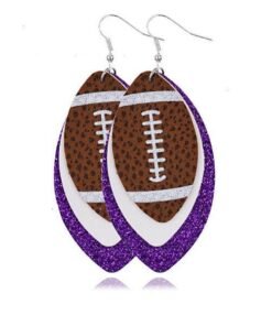Faux Leather Vintage Football Hook Earrings | Black Friday Deals