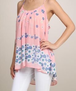 Floral Chiffon Swing Top | Mature Womens Flowy Tops