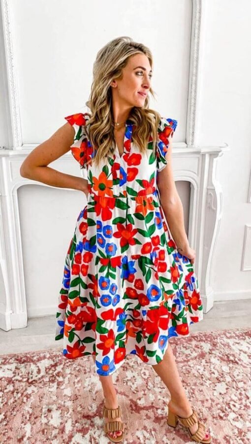 Floral Fusion Midi Dress | Summer Midi Dresses – Image 4
