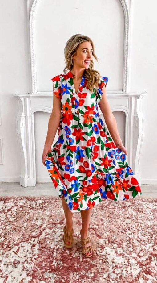 Floral Fusion Midi Dress | Summer Midi Dresses – Image 5