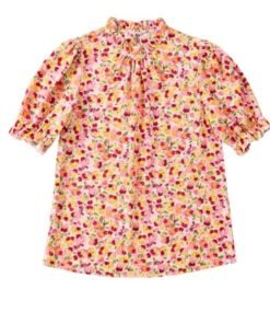 Boho Floral Ruffle Short Sleeve Blouse | Ruffle, Sleeve Puff Sleeve