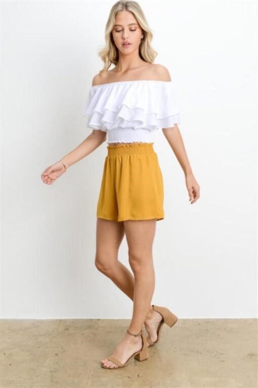 Flowy Smocked Waist Shorts | Lined Shorts Gameday – Image 6