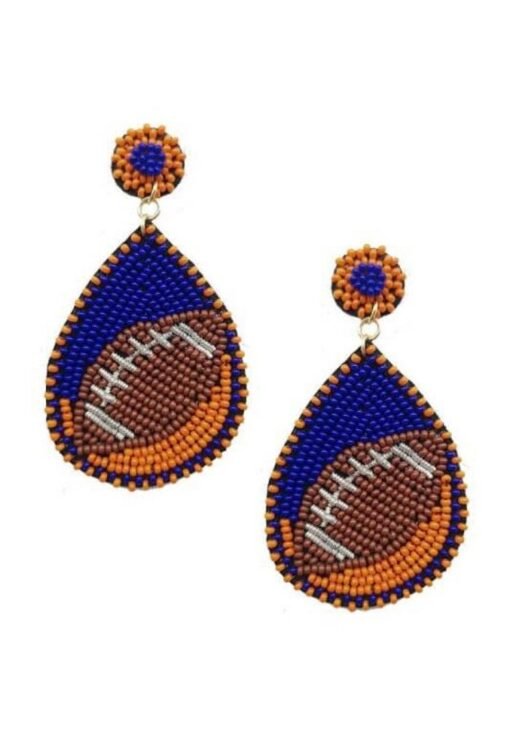 Football Teardrop Bead Stud Earrings – Image 6
