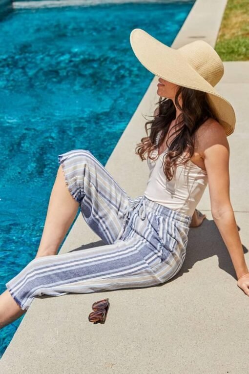 Frayed Stripe Culottes | Women's Capris | Women's Summer Pants – Image 3