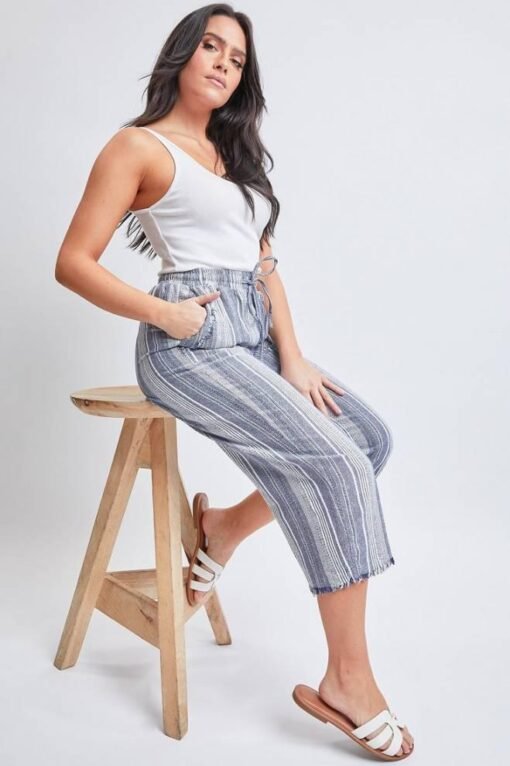Frayed Stripe Culottes | Women's Capris | Women's Summer Pants – Image 5