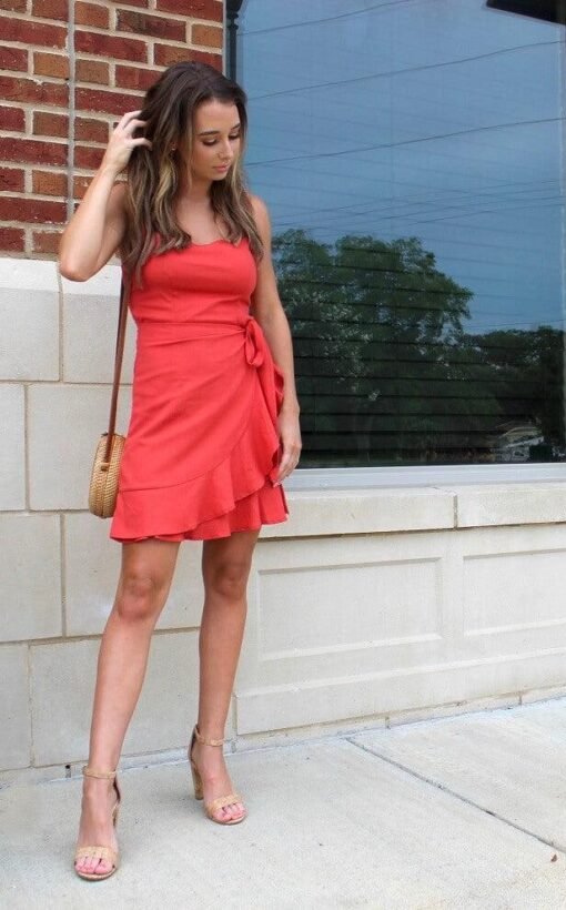 Frill Detail Wrap Dress | Women's Wrap Dress – Image 3