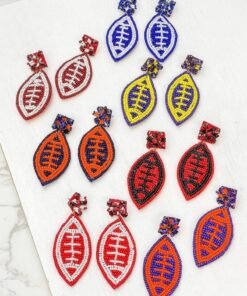 Football Beaded Earrings | Game Day Earrings