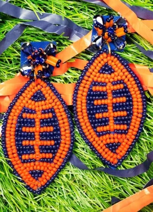 Football Beaded Earrings | Game Day Earrings – Image 3