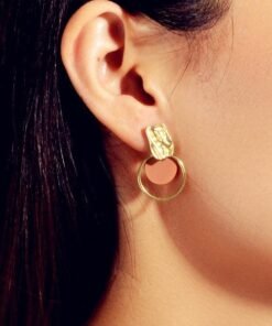 Geo Hammered Dangle Earrings Jolie Vaughan Mature Women's Clothing Online Boutique