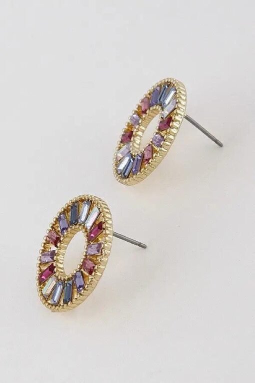 Girly Gemstone Stud Earrings Earrings – Image 3
