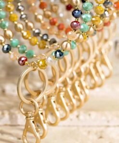 Glass Beaded Beauty Key Ring Bracelet