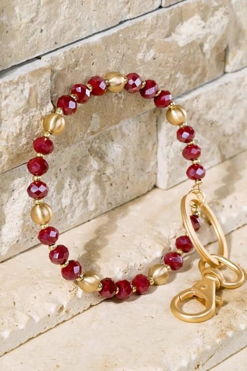 Glass Beaded Beauty Key Ring Bracelet – Image 3