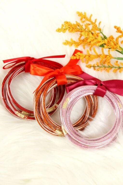 Jelly Glitter Bangle Bracelet Set | Perfect Gameday Colors – Image 5
