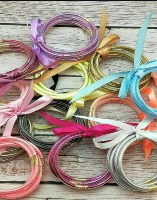 Jelly Glitter Bangle Bracelet Set | Perfect Gameday Colors – Image 6