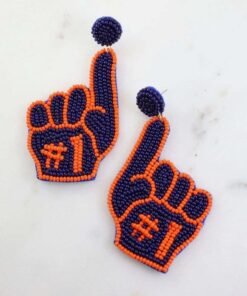 Go Team Beaded Earrings | Foam Finger Earrings