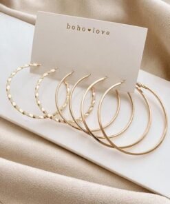 Gold 3-Piece Hoop Earrings Set | Women's Christmas Gifts for 2022
