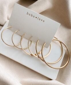 Gold 3-Piece Hoop Earrings Set | Women's Christmas Gifts for 2022