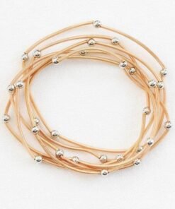Gold Beaded Guitar String Bracelet Set