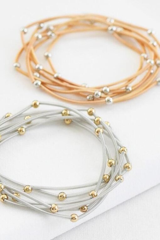 Gold Beaded Guitar String Bracelet Set – Image 3