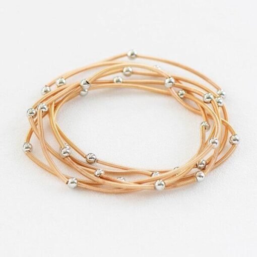 Gold Beaded Guitar String Bracelet Set – Image 4