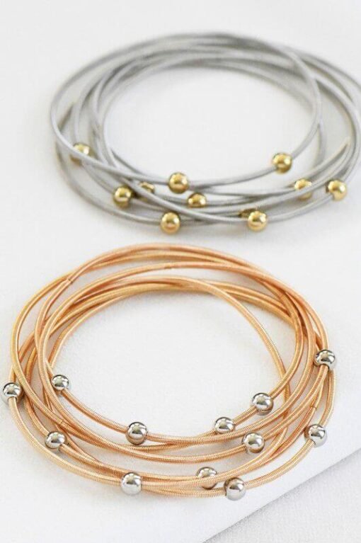 Gold Beaded Guitar String Bracelet Set – Image 4