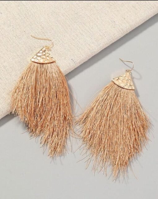 Gold Tassel Fringe Earrings | BOHO Earrings