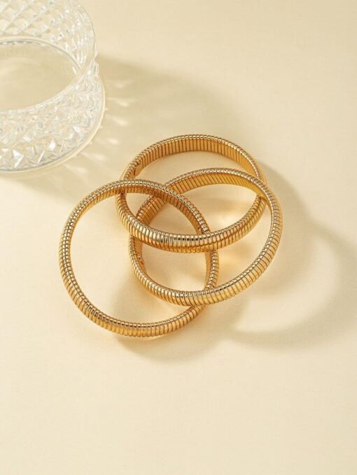 Golden Cobra Triple-Stack Bangle – Image 4