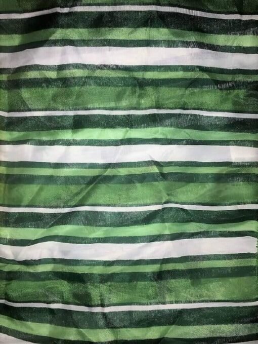 Green White Striped Infinity Scarf | Mature Women's Accessories – Image 4