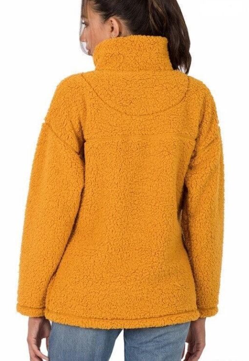 Half Zip Sherpa Pullover with Pockets – Image 5