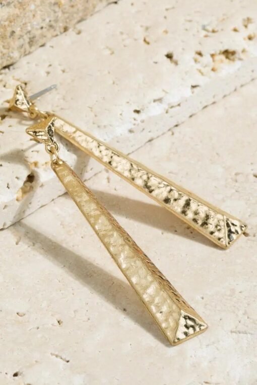 Hammered Drop Earrings Jewelry – Image 3