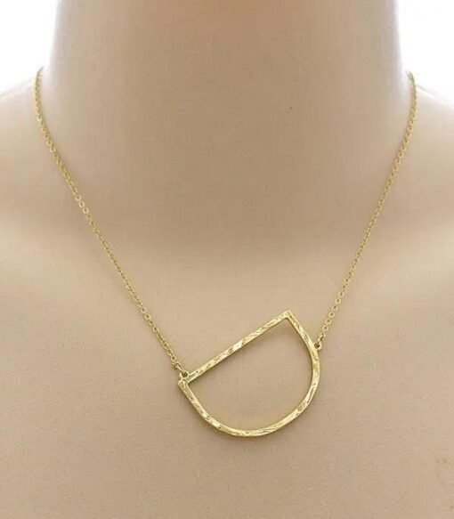Hammered Initial Necklace Jewelry – Image 3
