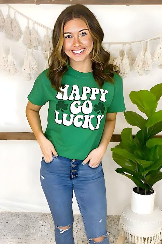 Happy Go Lucky St. Patrick's Day Graphic Tee – Image 4