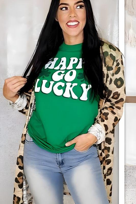 Happy Go Lucky St. Patrick's Day Graphic Tee – Image 5