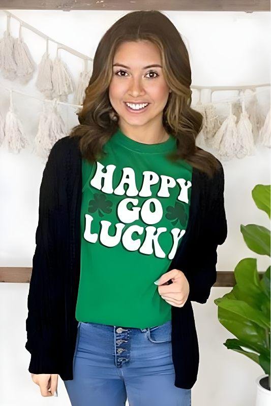 Happy Go Lucky St. Patrick's Day Graphic Tee – Image 6