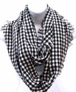 Houndstooth Infinity Scarf | Black and White Scarf