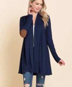 Jacqueline Cardigan with Suede Patches Outerwear